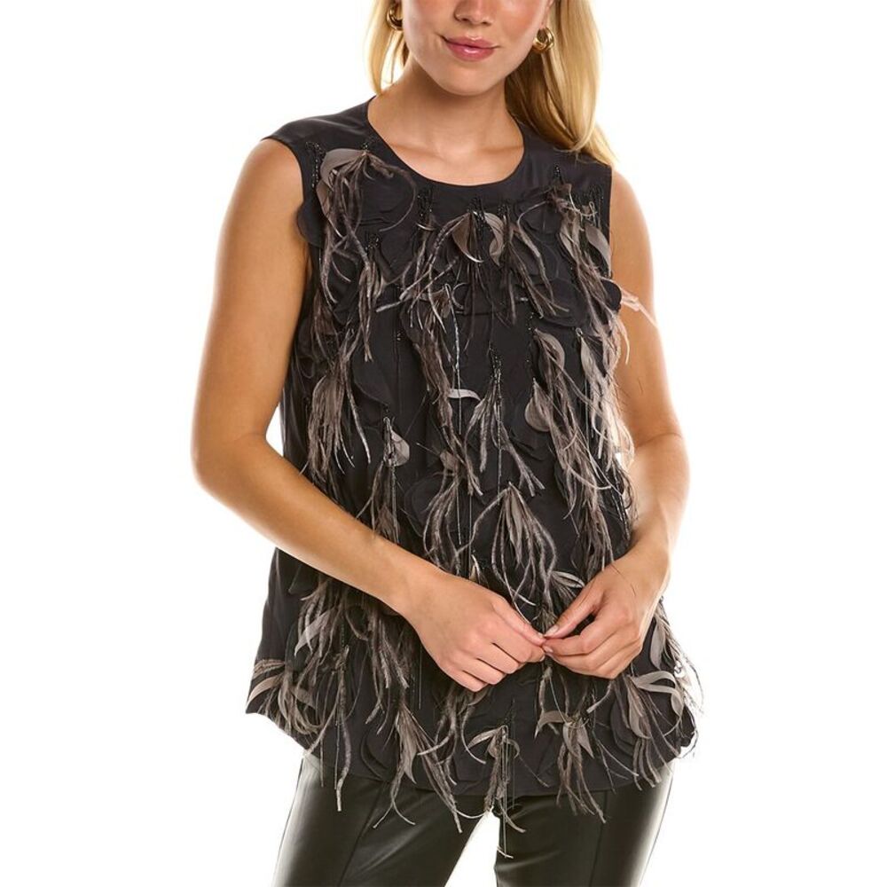 Brunello Cucinelli Womens Silk-Blend Top